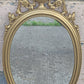 31"H Vintage Antique Old Syroco Regency Neo Classical Distressed Style Ornate Decorative Carved Decor Wall Oval Mirror Glass