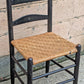 Antique Shaker Style Old Ladderback Reclaimed Salvaged SOLID Hardwood Wood Wooden Dining Accent Side Woven Rattan Chair Seat