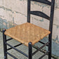 Antique Shaker Style Old Ladderback Reclaimed Salvaged SOLID Hardwood Wood Wooden Dining Accent Side Woven Rattan Chair Seat