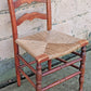 Vintage Antique Old Ladderback Shaker Style Reclaimed Salvaged SOLID Wood Wooden Dining Accent Desk Side Rush Rattan Seagrass Chair Seat