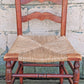 Vintage Antique Old Ladderback Shaker Style Reclaimed Salvaged SOLID Wood Wooden Dining Accent Desk Side Rush Rattan Seagrass Chair Seat