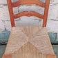 Vintage Antique Old Ladderback Shaker Style Reclaimed Salvaged SOLID Wood Wooden Dining Accent Desk Side Rush Rattan Seagrass Chair Seat