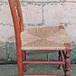 Vintage Antique Old Ladderback Shaker Style Reclaimed Salvaged SOLID Wood Wooden Dining Accent Desk Side Rush Rattan Seagrass Chair Seat