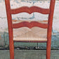 Vintage Antique Old Ladderback Shaker Style Reclaimed Salvaged SOLID Wood Wooden Dining Accent Desk Side Rush Rattan Seagrass Chair Seat
