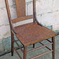 Antique Old Reclaimed Salvaged Country Farmhouse SOLID Quartersawn Oak Wood Wooden Slat Back Side Accent Dining Ladderback Chair Seat