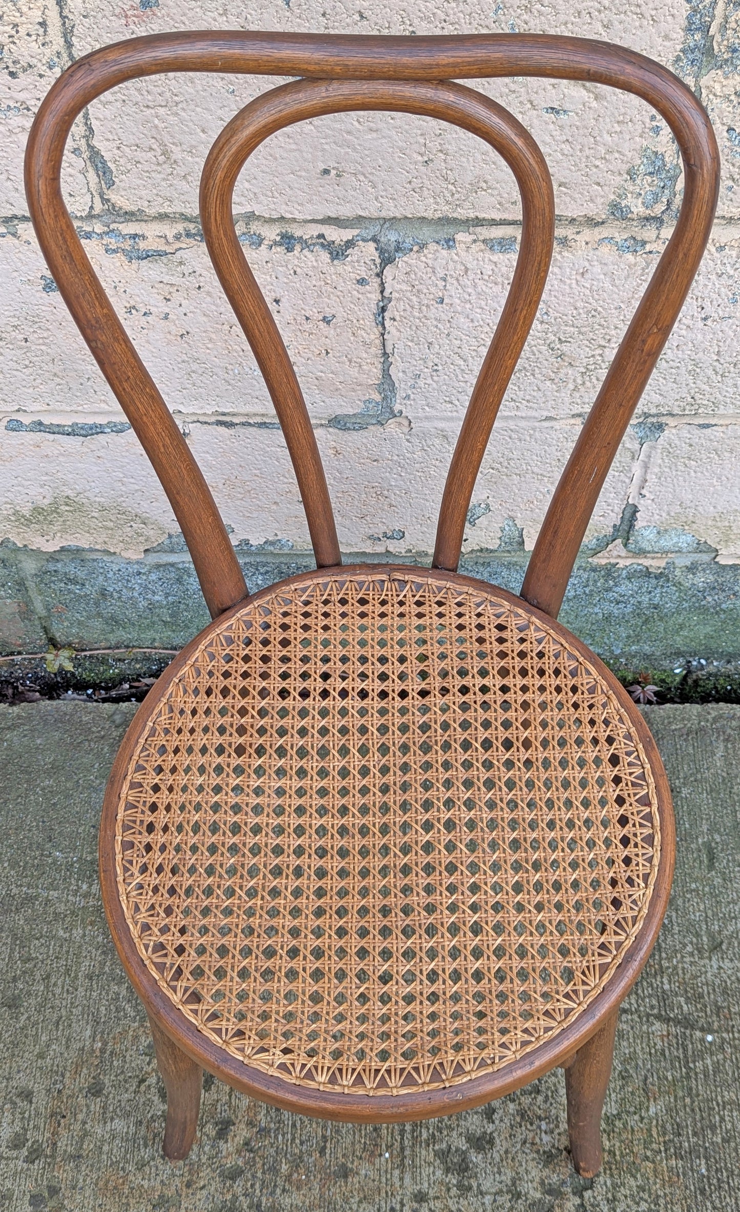 Antique Vintage .,Old Thonet Reclaimed Salvaged SOLID Wood Wooden Curved Bentwood Side Accent Bistro Dining Chair Caned Seat