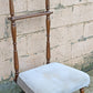 Vintage Antique Old Reclaimed Salvaged SOLID Wood Wooden Side Accent Dressing Butler Valet Gentlemans Chair Fabric Upholstered Seat