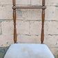 Vintage Antique Old Reclaimed Salvaged SOLID Wood Wooden Side Accent Dressing Butler Valet Gentlemans Chair Fabric Upholstered Seat