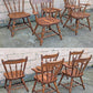 Vintage Antique "Hale Company" Old Reclaimed Salvaged SOLID Maple Hard Wood Formica Wooden Dining Room Set Spindleback Arm Armrest Saddle Chairs Table Leaf