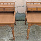 Pair of Vintage Antique Old Mid Century Mersman SOLID Wooden Wood & Formica Wooden 2 Tier End Side Accent Lamp Tables Night Stand Shelf