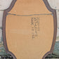 Vintage Antique Old Reclaimed Salvaged Solid Wood Wooden Oval Curved Serpentine Wall Mounted Mount Mirror Textured Glass Ornate Decorative