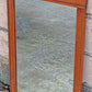 Vintage Antique Old Whitney Mid Century Solid Hard Wood Wooden Traditional Bathroom Bedroom Wall Hanging Mirror Glass Ornate Decorative