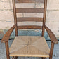 Antique Vintage Old Reclaimed Salvaged SOLID Wood Wooden Ladderback Traditional Patio Porch Nursery Rocking Chair Rocker Rattan Seagrass Seat