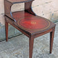Antique Vintage Old Reclaimed Salvaged SOLID Mahogany Wood Wooden Leather Top End Side Occasional Accent Lamp Table Night Stand Nightstand
