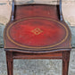 Antique Vintage Old Reclaimed Salvaged SOLID Mahogany Wood Wooden Leather Top End Side Occasional Accent Lamp Table Night Stand Nightstand