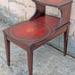 Antique Vintage Old Reclaimed Salvaged SOLID Mahogany Wood Wooden Leather Top End Side Occasional Accent Lamp Table Night Stand Nightstand