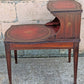 Antique Vintage Old Reclaimed Salvaged SOLID Mahogany Wood Wooden Leather Top End Side Occasional Accent Lamp Table Night Stand Nightstand