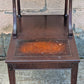 Antique Vintage Old Reclaimed Salvaged SOLID Hard Wood Wooden Leather Top End Side Occasional Accent Lamp Table Night Stand Nightstand