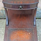 Antique Vintage Old Reclaimed Salvaged SOLID Hard Wood Wooden Leather Top End Side Occasional Accent Lamp Table Night Stand Nightstand
