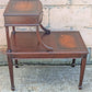 Antique Vintage Old Reclaimed Salvaged SOLID Hard Wood Wooden Leather Top End Side Occasional Accent Lamp Table Night Stand Nightstand