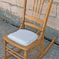 Antique Vintage Old Reclaimed Salvaged Pressback Spindleback SOLID Oak Wood Wooden  Children's Kids Rocking Chair Fabric Seat
