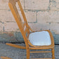 Antique Vintage Old Reclaimed Salvaged Pressback Spindleback SOLID Oak Wood Wooden  Children's Kids Rocking Chair Fabric Seat