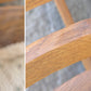 Antique Vintage Old Reclaimed Salvaged Pressback Spindleback SOLID Oak Wood Wooden  Children's Kids Rocking Chair Fabric Seat