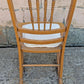 Antique Vintage Old Reclaimed Salvaged Pressback Spindleback SOLID Oak Wood Wooden  Children's Kids Rocking Chair Fabric Seat