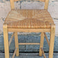 Vintage Antique Old Reclaimed Salvaged SOLID Wood Wooden Dining Accent Side Bar High Rattan Seagrass Chair Seat