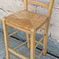 Vintage Antique Old Reclaimed Salvaged SOLID Wood Wooden Dining Accent Side Bar High Rattan Seagrass Chair Seat