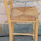 Vintage Antique Old Reclaimed Salvaged SOLID Wood Wooden Dining Accent Side Bar High Rattan Seagrass Chair Seat