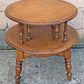 Vintage Antique Old Reclaimed Salvaged SOLID Wood Wooden 2 TIER Coffee Sofa Accent Table Round Circle Circular