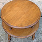 Vintage Antique Old Reclaimed Salvaged SOLID Wood Wooden 2 TIER Coffee Sofa Accent Table Round Circle Circular