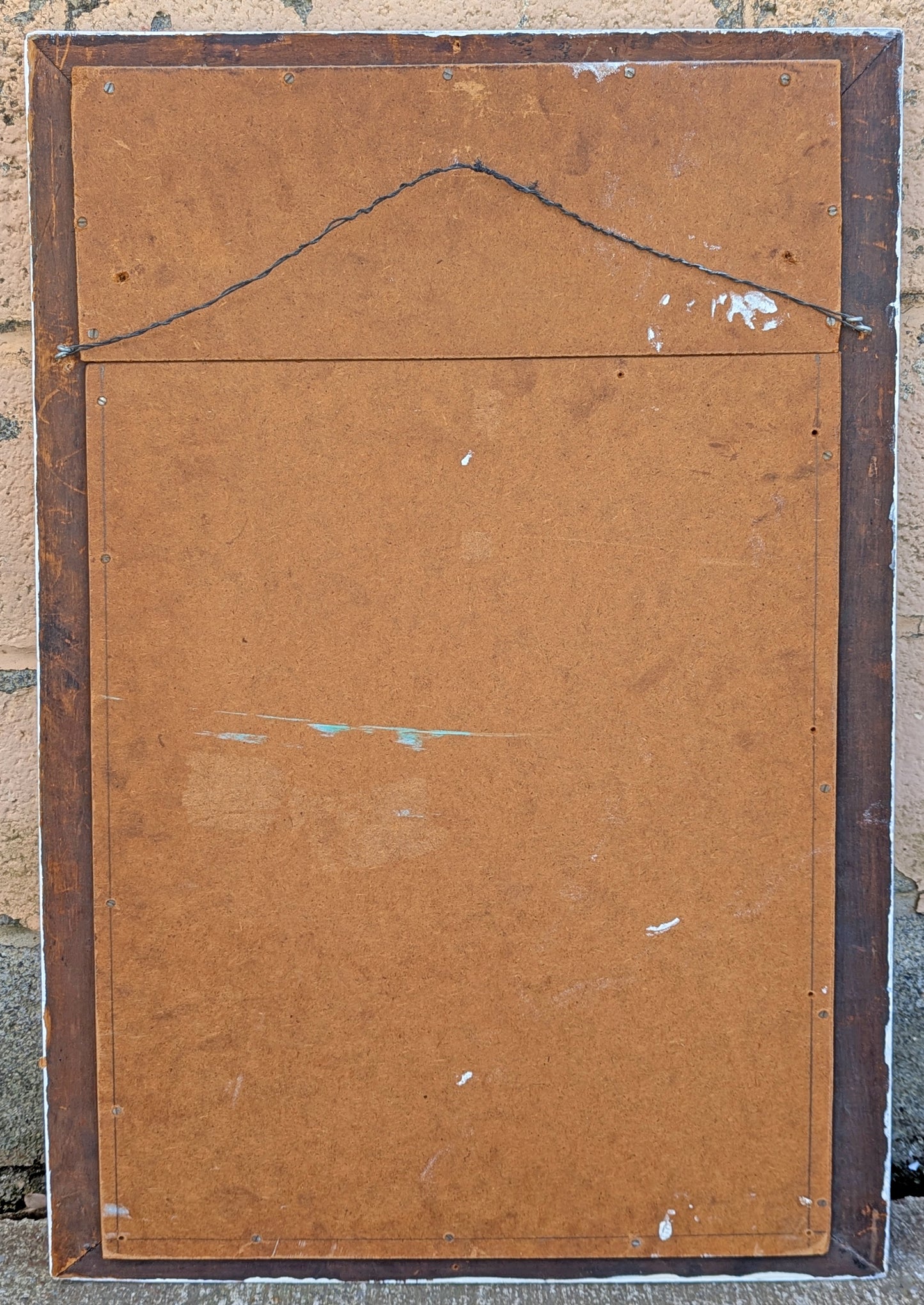 Antique Vintage Old Reclaimed Salvaged Victorian Wood Wooden Hanging Wall Rectangle Distressed Carved Mirror Glass Ornate Decorative