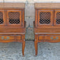 Pair of Vintage Antique Old French Revival Provincial SOLID Wooden Wood & Formica Wooden 2 Tier End Side Accent Lamp Tables Nightstand Shelf