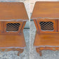 Pair of Vintage Antique Old French Revival Provincial SOLID Wooden Wood & Formica Wooden 2 Tier End Side Accent Lamp Tables Nightstand Shelf