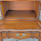 Pair of Vintage Antique Old French Revival Provincial SOLID Wooden Wood & Formica Wooden 2 Tier End Side Accent Lamp Tables Nightstand Shelf