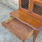 Pair of Vintage Antique Old French Revival Provincial SOLID Wooden Wood & Formica Wooden 2 Tier End Side Accent Lamp Tables Nightstand Shelf