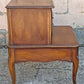 Pair of Vintage Antique Old French Revival Provincial SOLID Wooden Wood & Formica Wooden 2 Tier End Side Accent Lamp Tables Nightstand Shelf
