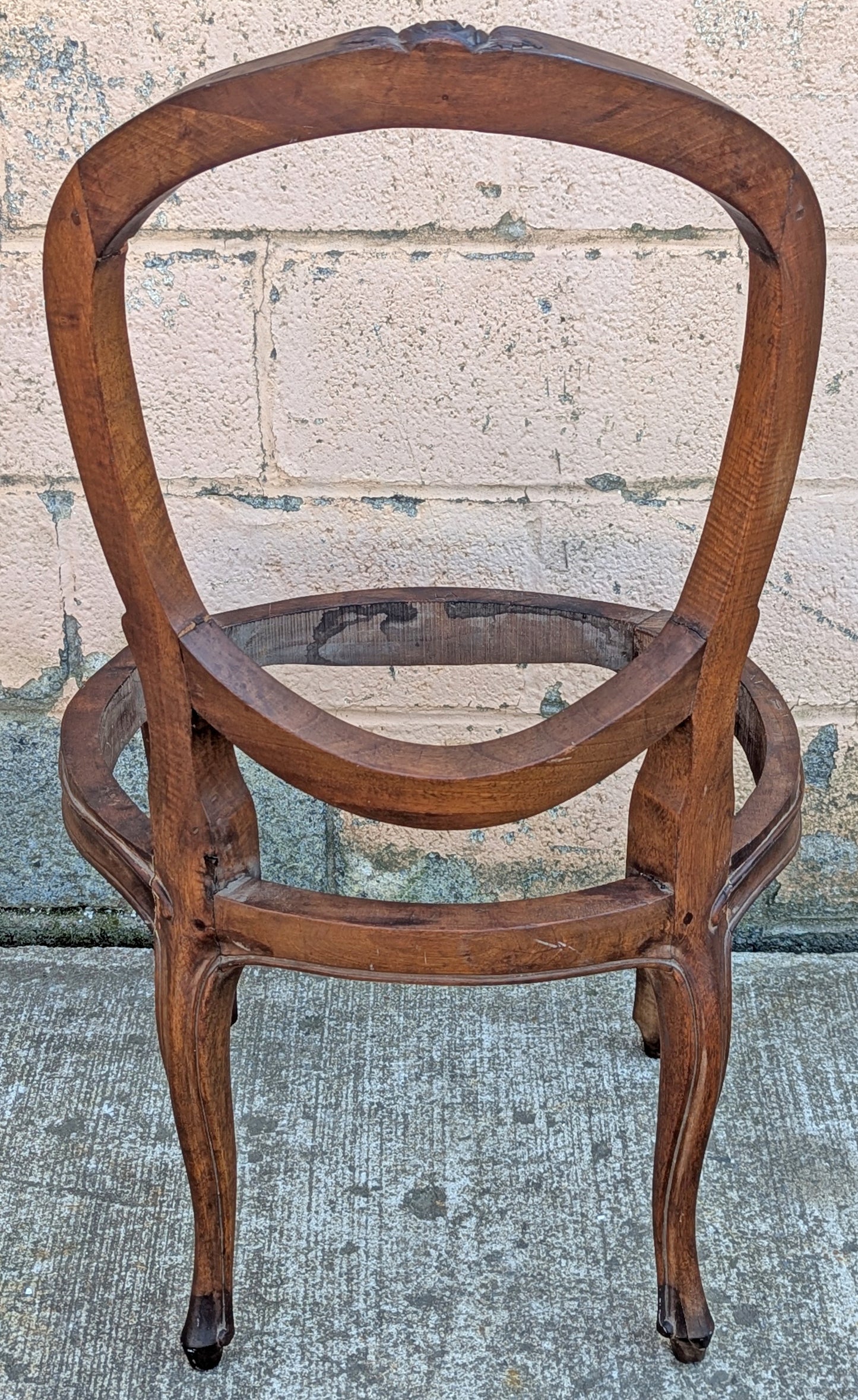 Antique Vintage Old Reclaimed Salvaged Balloon Back SOLID Mahogany Wood Wooden Side Dining Accent Chair Floral Carvings Ornate Frame