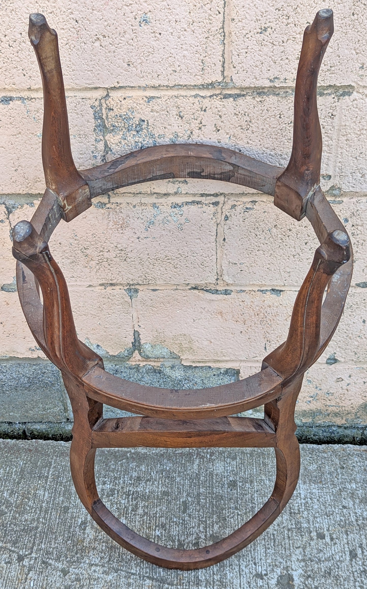 Antique Vintage Old Reclaimed Salvaged Balloon Back SOLID Mahogany Wood Wooden Side Dining Accent Chair Floral Carvings Ornate Frame