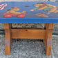 Small Vintage Handmade Handcrafted Solid Wood Wooden Kids Bedroom Foot Step Stool Plant Stand Side Accent Chair Seat Hand Painted Patriotic