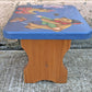 Small Vintage Handmade Handcrafted Solid Wood Wooden Kids Bedroom Foot Step Stool Plant Stand Side Accent Chair Seat Hand Painted Patriotic