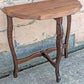 Vintage Antique Old Reclaimed Salvaged Solid Wood Wooden Console Half Round Semi Circle Lamp End Side Pedestal Table Plant Stand
