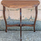 Vintage Antique Old Reclaimed Salvaged Solid Wood Wooden Console Half Round Semi Circle Lamp End Side Pedestal Table Plant Stand