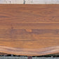 Vintage Antique Old Reclaimed Salvaged Solid Wood Wooden Console Half Round Semi Circle Lamp End Side Pedestal Table Plant Stand
