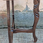 Vintage Antique Old Reclaimed Salvaged Solid Wood Wooden Console Half Round Semi Circle Lamp End Side Pedestal Table Plant Stand
