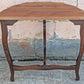 Vintage Antique Old Reclaimed Salvaged Solid Wood Wooden Console Half Round Semi Circle Lamp End Side Pedestal Table Plant Stand