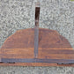 Vintage Antique Old Reclaimed Salvaged Solid Wood Wooden Console Half Round Semi Circle Lamp End Side Pedestal Table Plant Stand