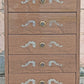 Vintage Antique Old Reclaimed Salvaged Mid Century Modern MCM Art Deco Steel Metal Bedroom Dresser Chest Highboy 5 Drawer